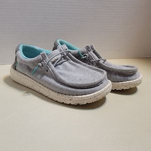 Hey Dude Children's Wally Stretch Grey Shoes Size 12 EUC